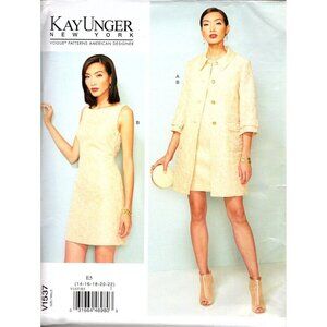Vogue V1537 Misses 14 to 22 Kay Unger New York Jacket and Dress Sewing Pattern